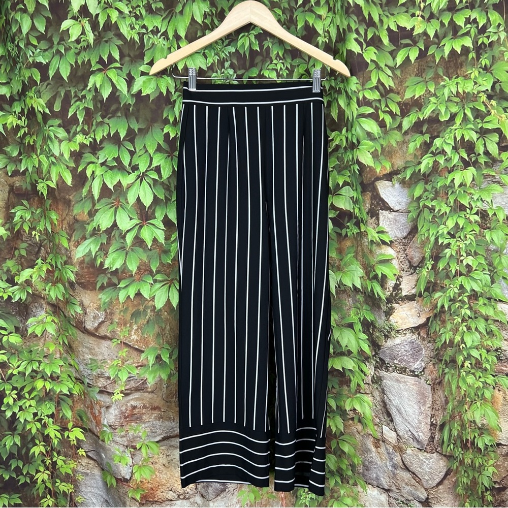 BB DAKOTA BY STEVE MADDEN Black and White Striped Wide Leg Pants, 2 - Picture 3 of 9